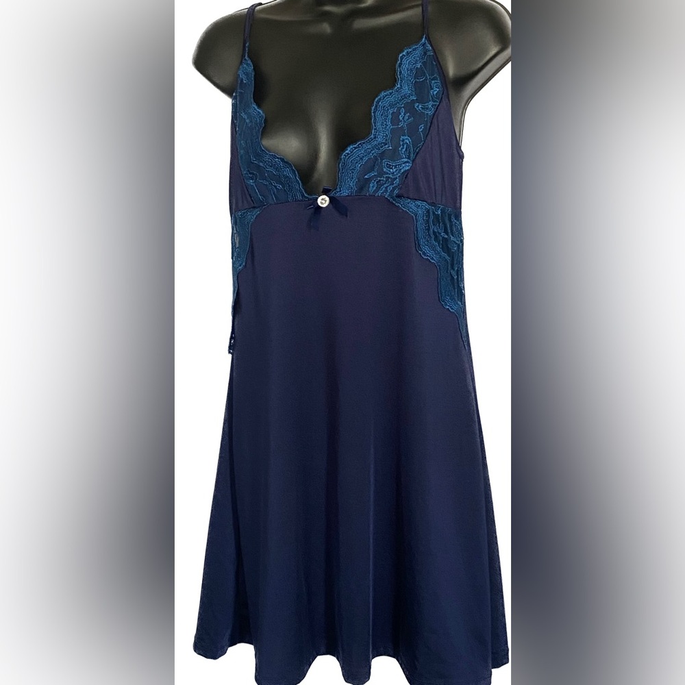 Coquette NAVY/BLUE Slip over Nightgown, XL *P1089